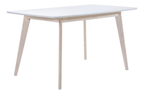 Table extensible L120-160 cm MALENA scandinave bois et blanc