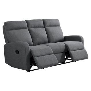 Canapé Relax 3 Places OSCAR Tissu Gris Clair