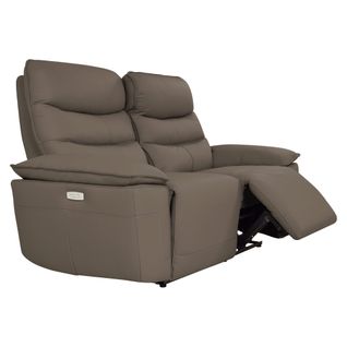 Canapé 2 places 2 relax électriques EVOGG cuir et croûte marron glacé