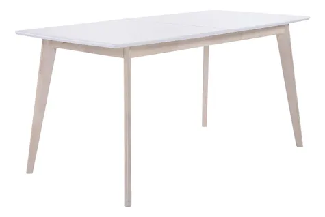 Table extensible L160-200 cm MALENA scandinave bois et blanc