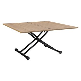 Table 2 en 1 relevable LILIAN imitation Chêne et noir