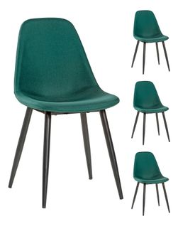 Lot de 4 chaises "LYNETTE 2" vert/noir pour le prix de 3