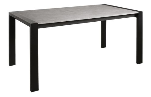 Table L.160/240 + allonges CAMDEN imitation béton/ noir