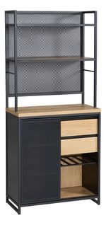 Buffet haut 180 cm BOSTON noir chêne