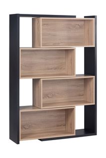 Bibliothèque modulable INGENUE noir et imitation chêne
