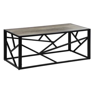 Table basse GEO métal et imitation chêne