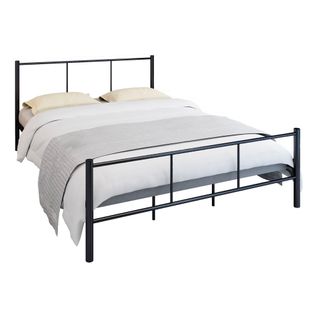 Lit 140x190 cm URBAN métal noir vue 3/4