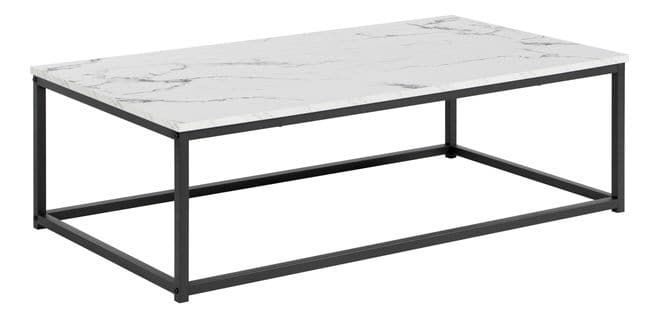 Table basse ZEBRA noir et imitation marbre