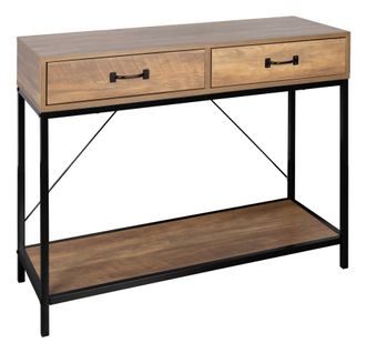 Console EVERGREEN 3 imitation chêne foncé et noir