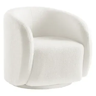 Fauteuil fixe NIELS tissu blanc