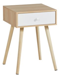 Chevet 1 tiroir INGO imitation chêne et blanc