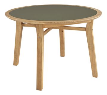 Table ronde LAELIA bois massif/ lichen vert