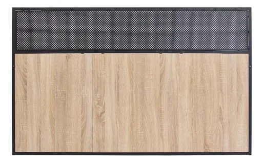 Tête de lit L.160 cm OSKAR métal noir et imitation chêne