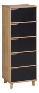 Chiffonnier 5 tiroirs Nordic imitation chêne et noir