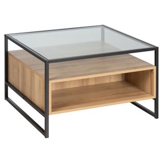 Table basse UTAH Imitation chêne et noir