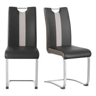Lot de 2 chaises SNOW 4 noir et grise vue 3/4
