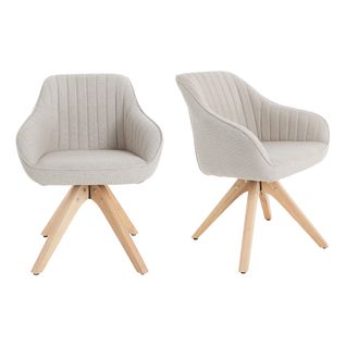 Lot de 2 chaises pivotantes ALVA tissu beige