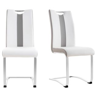 Lot de 2 chaises SNOW blanche et grise