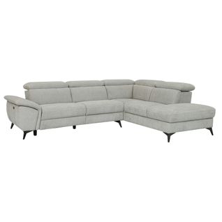 Canapé angle droit relax électrique NEWPORT III tissu grege