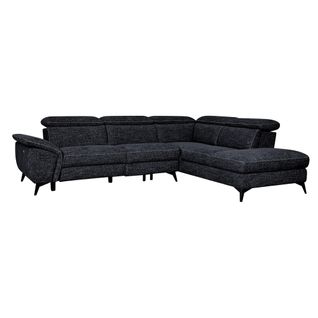 Canapé angle droit relax électrique NEWPORT III tissu noir