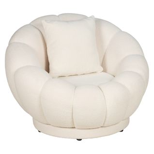 Fauteuil Fleura Tissu bouclette crème