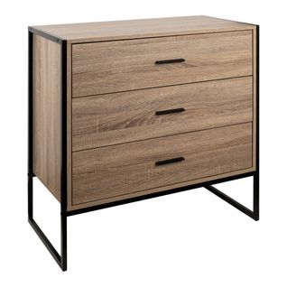 Commode 3 tiroirs CARDIFF imitation chêne