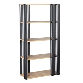 Bibliothèque AMELIA imitation chêne et noir