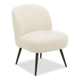 Fauteuil DAHLIA tissu blanc