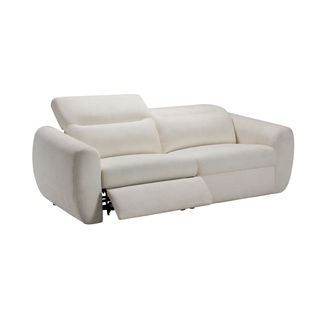 Canapé 3 places 2 relax électriques NELLY tissu blanc cassé