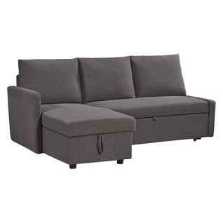Canapé d'angle convertible méridienne réversible CAMPUS tissu gris foncé