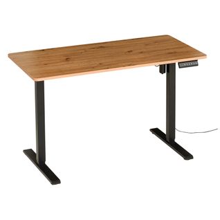 Bureau assis / debout LOUIS Imitation chêne et noir