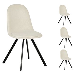 Lot de 4 chaises pivotantes ROSE tissu beige