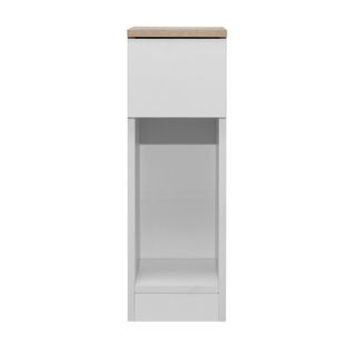 Chevet 1 tiroir Eliot blanc et imitation chêne