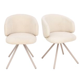 Lot de 2 chaises pivotantes ADELE tissu beige