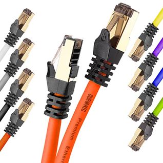 Cat8 Oe Câble Ethernet Orange 2 M - Bande Passante 2ghz - Transmission Des Données 40 Gigabits