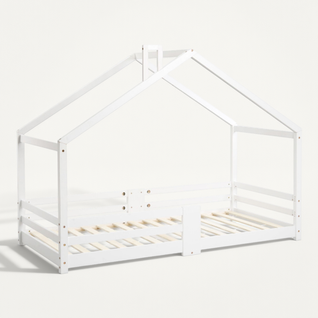 Lit Maison Cabane 200x90 Cm, Blanc - Lit Cabane