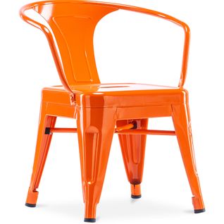 Chaise Pour Enfant Bistrot Metalix – Avec Accoudoirs - Métal Orange
