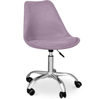 Chaise De Bureau à Roulettes Tapissée - Tulipe Violet