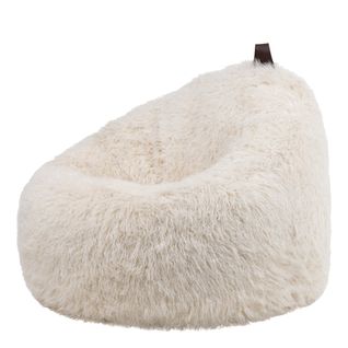 Pouf Cocoon Fausse Fourrure Beige Natural, Chambre, Salon, 87 X 95cm
