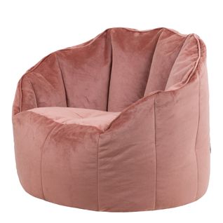 Pouf Fauteuil Sirena Velours Rose, Salon, Chambre, 77 X 74cm