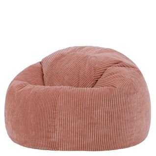 Pouf Poire Classique Kingston En Velours Côtelé Rose 85x85x50cm