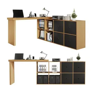 Bureau D'angle Avec 4 Tiroirs - Bureau Réversible - Table Multiposition 120×48×78 cm - Bois