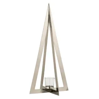 Photophore En Métal Design "arbre" 58cm Argent