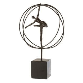 Statuette Déco "gymnaste Dans Cercle" 47cm Marron