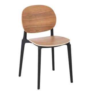 Chaise Design "finama" 82cm Naturel et Noir