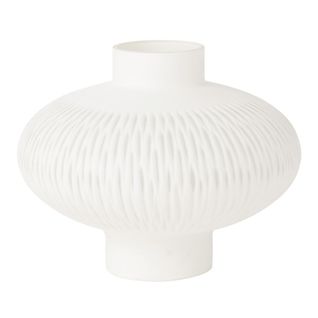 Vase Design Ligne et Boule "octave" 24cm Blanc