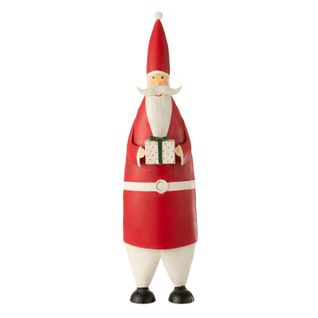 Statue Déco Père Noël "cadeau" 61cm Rouge
