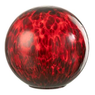 Boule LED En Verre Tacheté "preston" 20cm Rouge