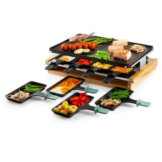 Appareil à Raclette 8 Personnes 1200w + Grill Bamboo - Do9246g