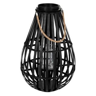 Lanterne Déco En Bambou "goutte" 90cm Noir